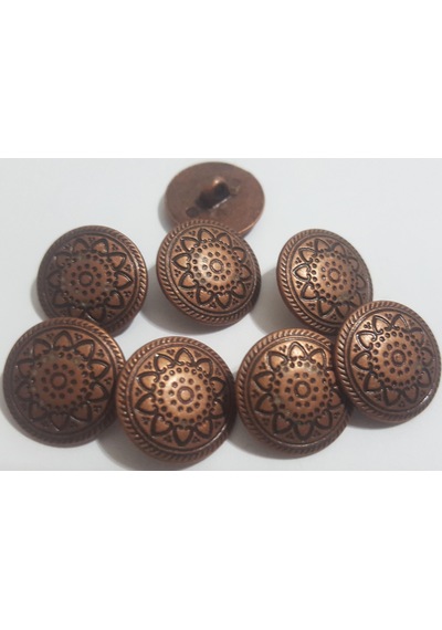 8 Adet 1.8 Cm. Metal Desenli Düğme