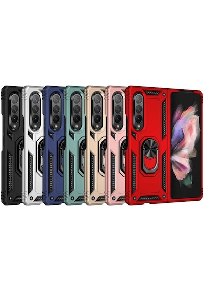 Samsung Uyumlu Galaxy Z Fold 3 Kilif Standli Miknatisli Silikon Kapak 483415114