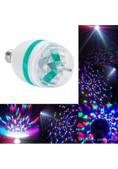 Disco Topu Renkli Led Döner Başlıklı Disko Topu Ampul Gece Lambası 3 Watt E27 Duylu + Fişli Duy Disco Topu Renkli Led Döner Başlıklı Disko Topu Ampul Gece Lambası 3 Watt E27 Duylu + Fişli Duy