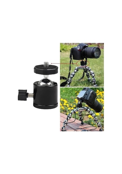 Lexroo Tripod 90 Yönlendirme Aparatı 360 Derece Dönebilen Başlık Tüm Tripodlara Uyumlu Metal Standart