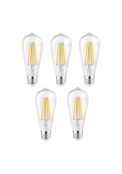 Rutter Rt-11201 6w Armut Rustik Led Ampul Beyaz - 6500k 5 Adet Flamentli Vintange Lamba
