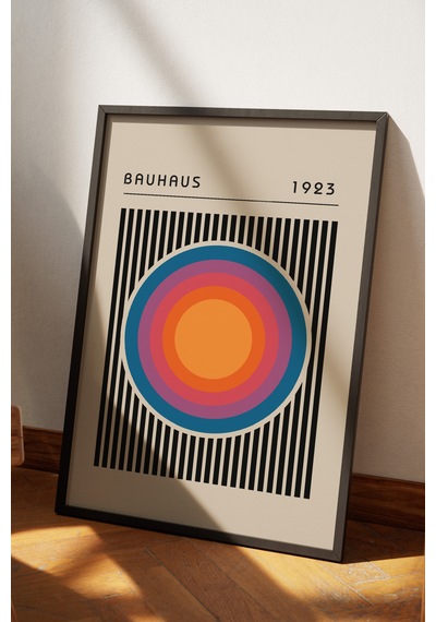 Bauhaus Dekoratif Poster Tablo Siyah Çerçeveli