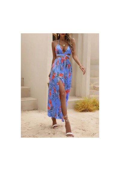 Butik İstanbul Kadın Ip Askılı Boyundan Bağlamalı V Yakalı Yırtmaçlı Uzun Desenli Süprem Elbise Mavi Butik İstanbul Kadın Ip Askılı Boyundan Bağlamalı V Yakalı Yırtmaçlı Uzun Desenli Süprem Elbise Mavi