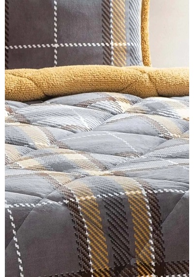 Comforter Tek Kişilik Yorgan Seti - Antoin Gri Sarı Sarı