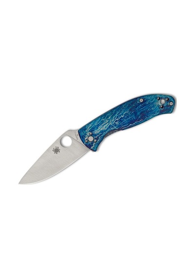 Spyderco Tenacious Blue Tı D2 Plainedge Kamp Çakı Çok Renkli