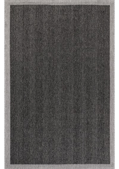 Elit Premium Sisal Jut Halı 1405 Hav Ve Toz Yapmaz Bordürlü Halı Siyah-gri Siyah