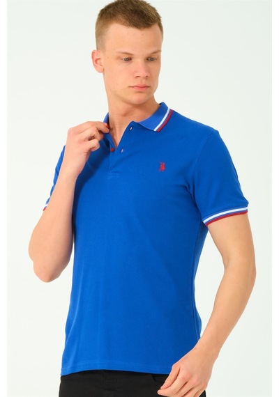 T8594 Dewberry Erkek T-shırt-sax-2