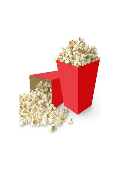 Mısır Kutusu Cips Kutusu 8 Adet Kırmızı Popcorn Kutusu Karton Popcorn Cup Parti Doğum Günü