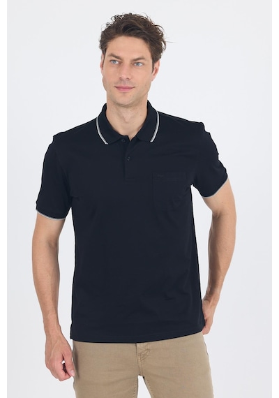 Kısa Kol Düz Suprem Polo Yaka Cepli %100 Pamuk Comfort Fit Tişört 1011250189 Siyah