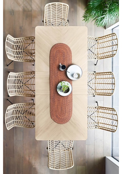 Koza Home Cesta El Yapımı Örgü Kiremit Runner 37x136 4029 Standart