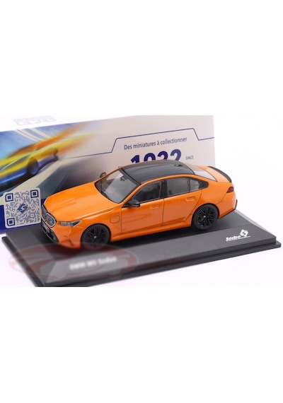 1:43 Ölçek Solido 2024 Bmw M5 Sedan Fire Orange Iıı Diecast Metal Minyatür Model Araba 10cm