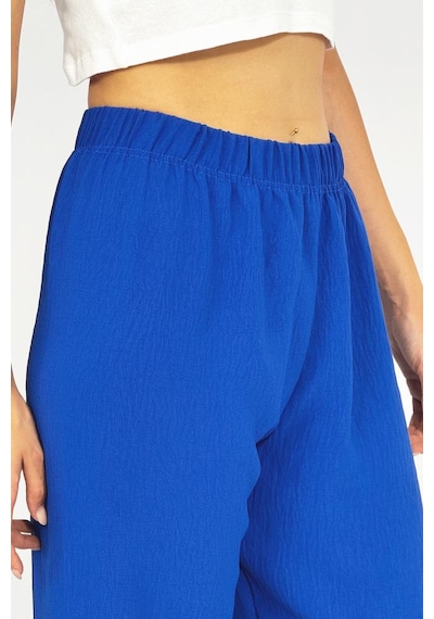 Kadın Beli Lastikli Ayrobin Eşofman Pantolon Saks Mavi