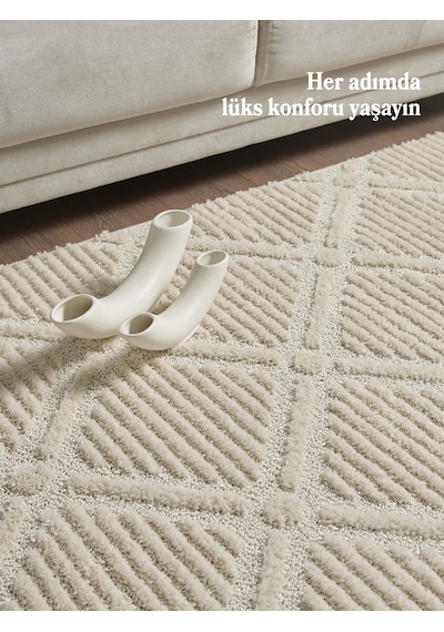 Modern Halı Özel Kesme Halı Salon Halısı Mutfak Halısı Yolluk Kolay Temizlenebilir Halı Krem Halı Krem