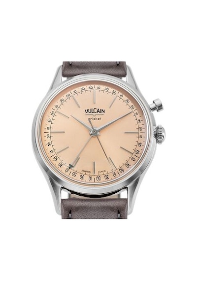Vulcain Cricket President 39mm Salmon Limitli Üretim Mekanik Alarm Erkek Kol Saati Metalik