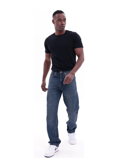 Freemen Erkek Baggy Bol Kesim Kot Pantolon Lacivert