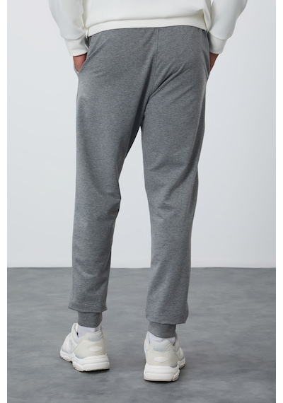 Tommy Life Gri Melanj Klasik Cepli Standart Kalıp Manşetli Erkek Eşofman Alt - 84652 GB MELANJ