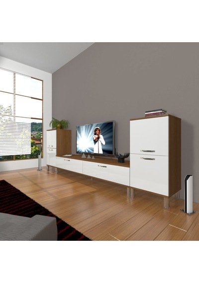 Decoraktiv Eko On2 Slm Std Krom Ayaklı Tv Ünitesi Tv Sehpası - Ceviz Beyaz Ahşap - Beyaz Decoraktiv Eko On2 Slm Std Krom Ayaklı Tv Ünitesi Tv Sehpası - Ceviz Beyaz Ahşap - Beyaz