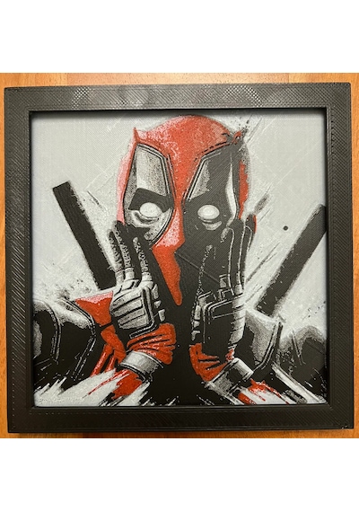 Deadpool Şaşkın 3d Baskı Tablo Çerceve