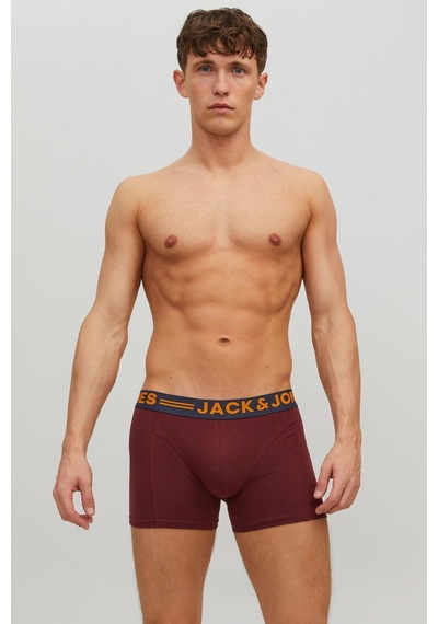 Jack & Jones Erkek 3'lü Çok Renkli Boxer - 12113943 Çok Renkli