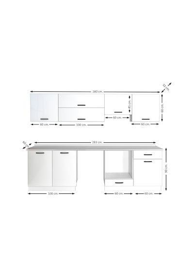 Decoraktiv Elite 280y Ank Mdf Hazır Mutfak Dolabı - Tezgah Dahil - Antrasit