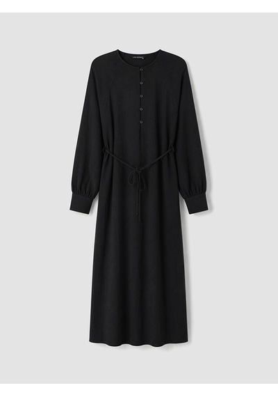 Lcw Modest Siyah Bisiklet Yaka Müslin Elbise