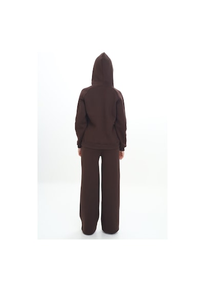 Toontoy Kız Çocuk Reglan Kol Kapüşonlu Eşofman Takım Kahverengi