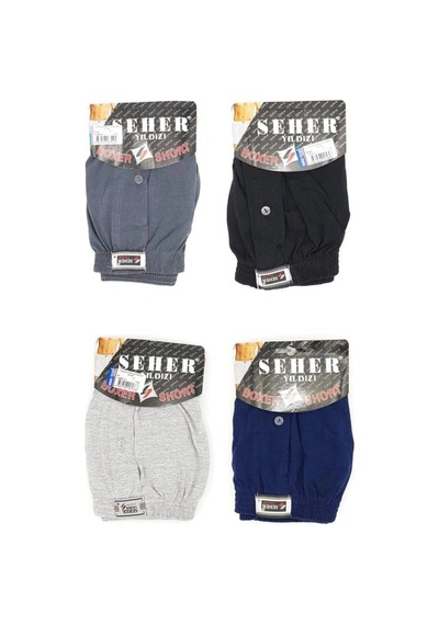 4'lü Paket Seher Yıldızı Erkek Havlu Bel Boxer Çok Renkli