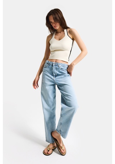 Itsbasic Kadın Ice 4s6-3 Relax Fit Esnek Kumaş Denim Jean Buz Mavi