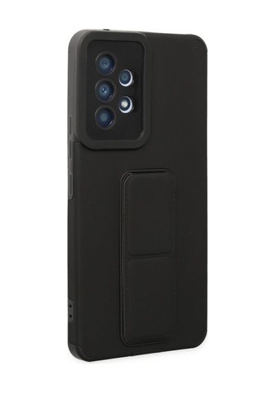 Samsung Galaxy  Uyumlu,  A53 5g Kılıf Mega Standlı Silikon - Siyah