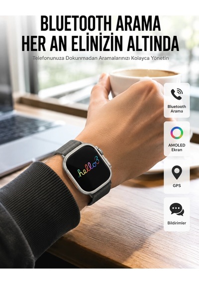 Mey İthalat Yeni Nesil 3 Kordonlu Kol Saati 49 Mm Amoled Ekran Akıllı Saat