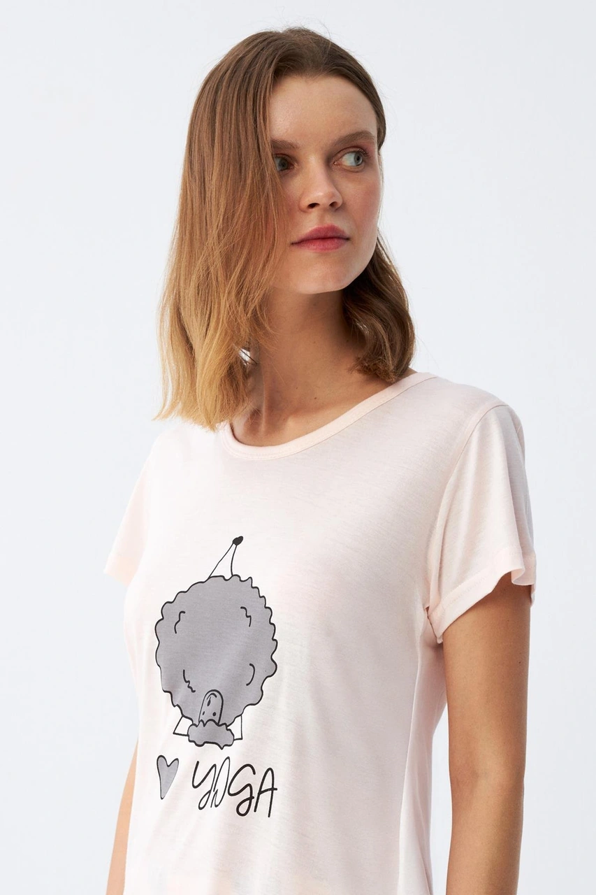 Akbeniz Kadın Kısa Kol Pijama Takım 20410 Pudra