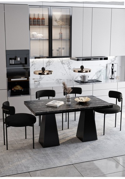 Avvio Venera Lake Mdf Ayak Teddy Sandalye 80x120 Yemek Masası Mutfak Masası 4 Kişilik Masa Sandalye Takım Siyah Mermer Avvio Venera Lake Mdf Ayak Teddy Sandalye 80x120 Yemek Masası Mutfak Masası 4 Kişilik Masa Sandalye Takım Siyah Mermer