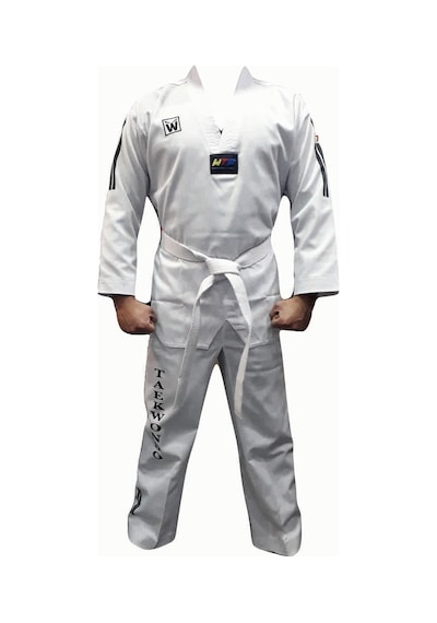 Yiğitspor Kişiye Özel Isim Baskılı Taekwondo Elbisesi Whiteface Beyaz Yaka Beyaz