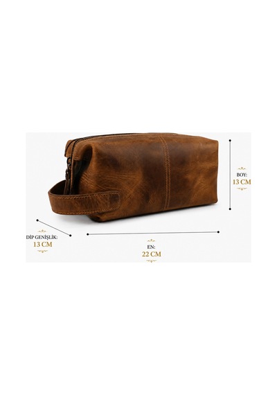 Alphaclub Bag Erkek Hakiki Deri Koyu Taba Fermuarlı El Ve Clutch Çanta