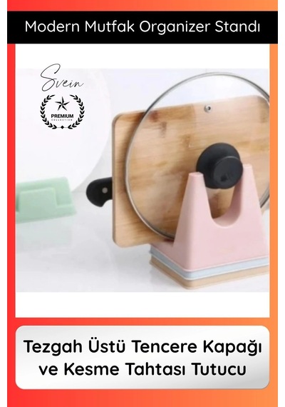 Organizer Mutfak Organizer Tencere Kapağı Ve Kesme Tahtası Standı Tezgah Üstü Kapak Tutucu Modern Çok Renkli