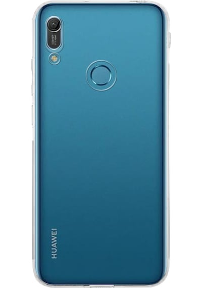 Huawei Y6 Pro 2019 Kılıf Kamera Korumalı Tıpalı Şeffaf Silikon Kapak