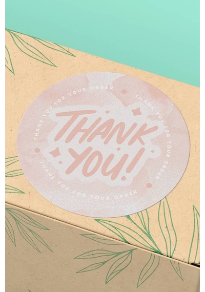 Thank You For Your Order Sticker 3x3cm St2210 Çok Renkli