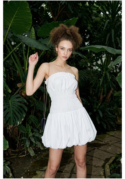 Fashion Cocktail Bubble Coquette Belden Gipeli Balon Etek Korse Esnek Bel Kabarık Etek Beyaz Straplez Gece Elbisesi Fashion Cocktail Bubble Coquette Belden Gipeli Balon Etek Korse Esnek Bel Kabarık Etek Beyaz Straplez Gece Elbisesi