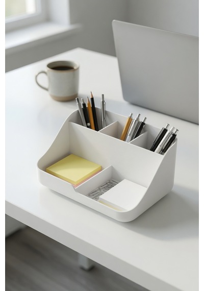 Minimal Masaüstü Organizer Kalemlik Notluk Standı Çok Bölmeli Ofis Düzenleyici 11x8
