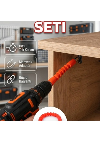 Esnek Bits Uç Seti 12 Parça Manyetik Adaptörlü