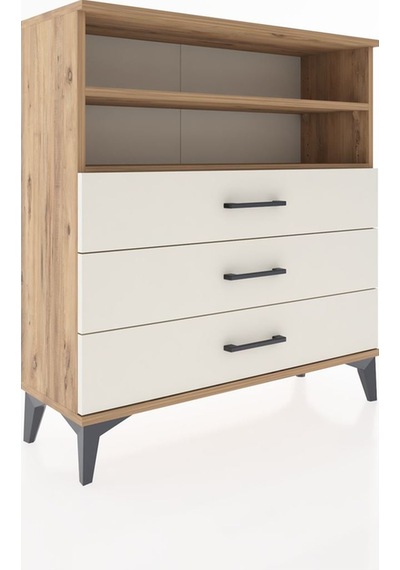 Arges Şifonyer 2 Raflı 3 Çekmeceli 88x30x96 Çam-aytaşı Çam