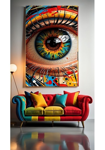 Modern Soyut Sanat Psy Göz Model Iıı Ev Duvar Salon Güzellik Salonu Ofis Dükkan Dekarasyon Kanvas Tablo