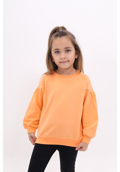 Toontoy Kız Çocuk Relax Fit Bisiklet Yaka Büzgülü Reglan Kol Sweatshirt - 2 İplik Turuncu Toontoy Kız Çocuk Relax Fit Bisiklet Yaka Büzgülü Reglan Kol Sweatshirt - 2 İplik Turuncu