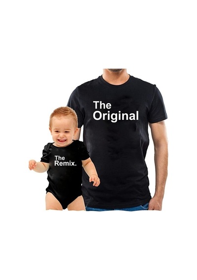 The The Remix Baba Oğul Kız Tişört Zıbın Kombini Çok Renkli