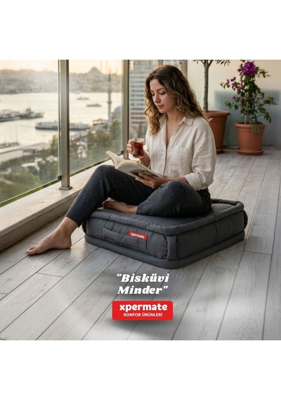 Xpermate Bisküvi Minder Petek Önü Fransız 45x45x14 Antrasit
