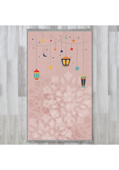 Evaşk Çocuk Seccadesi Namazlık Dokuma Halı Kaymaz Muslumana Seccade50 x 90 PEMBE 1EVASK410P50