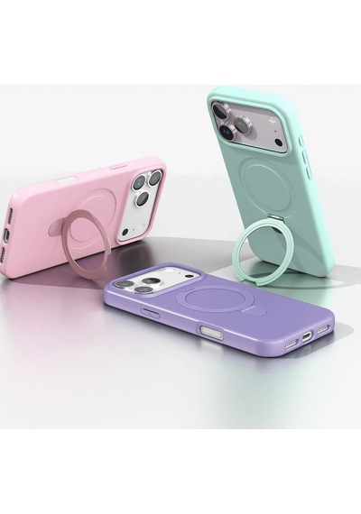 Apple, Uyumlu iPhone 17 Pro Regal Magsafe Standlı Kapak - Derin Mor