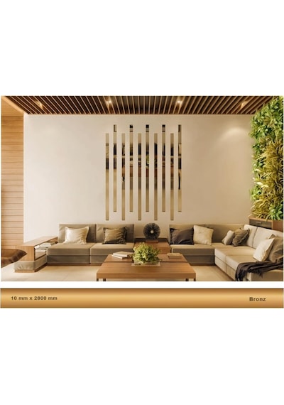 10 Mm X 2800 Mm Bronz Sibu Aynalı Pleksi Şerit Mobilya Süsü