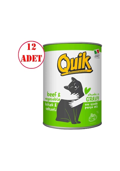 Quik Biftekli Ve Sebzeli Kedi Konservesi 415 Gr 12 Ad