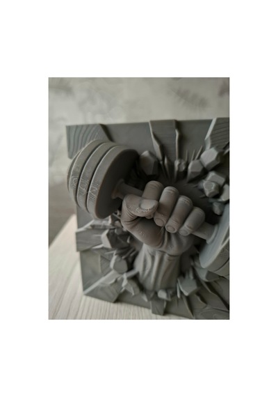 Fitness Temalı 3d Baskı Dumbbell Duvar Tablosu 14x14 Cm Sporcu Dekoru